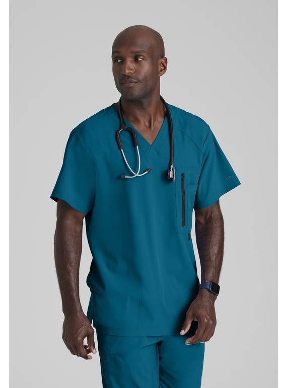 Barco One Amplify Scrub Top - Men - 328 Bahama