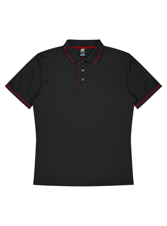 Cottesloe Polo Shirt - Men - Polyester, New mesh knit - Black/Red