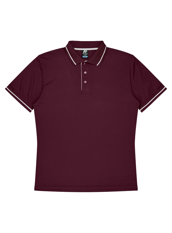 Cottesloe Polo Shirt - Men - Polyester, New mesh knit - Maroon/White