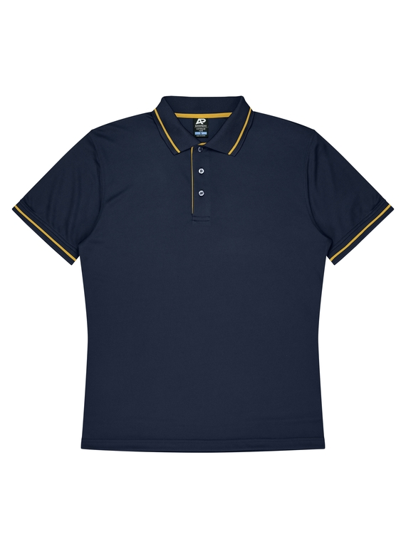 Cottesloe Polo Shirt - Men - Polyester, New mesh knit - Navy/Gold
