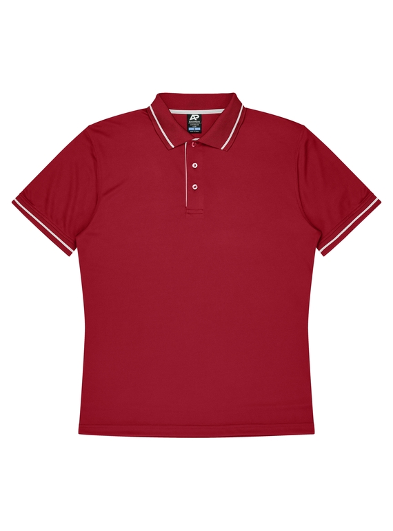 Cottesloe Polo Shirt - Men - Polyester, New mesh knit - Red/White
