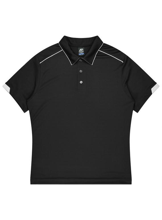 Currumbin Polo Shirt - Men - Polyester Mini Waffle knit - Black/White