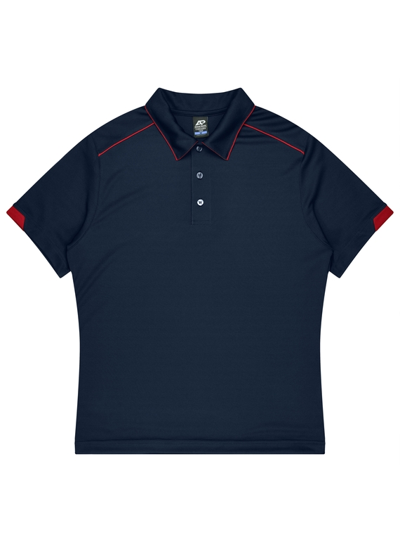 Currumbin Polo Shirt - Men - Polyester Mini Waffle knit - Navy/Red