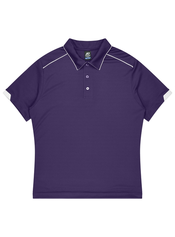 Currumbin Polo Shirt - Men - Polyester Mini Waffle knit - Purple/White 