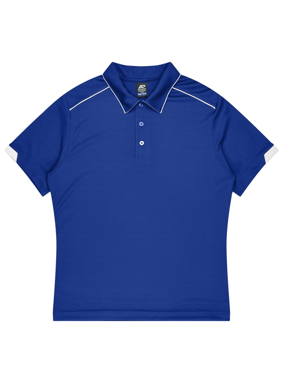 Currumbin Polo Shirt - Men - Polyester Mini Waffle knit - Royal/White