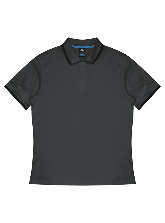 Portsea Polo Shirt - Men - Poly/Cotton (Cotton back fabric) - Slate/Black