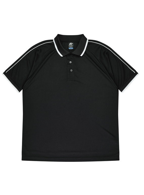 Double Bay Polo Shirt - Men - Polyester, New mesh knit - Black/White