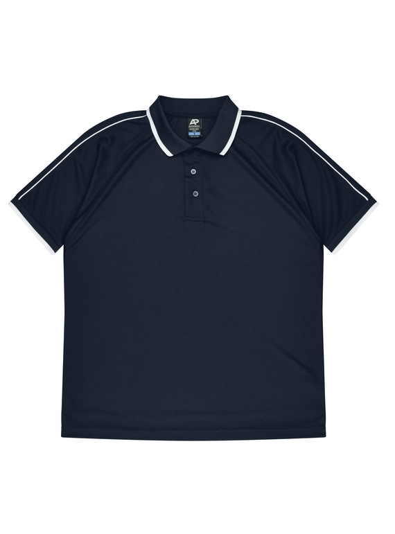 Double Bay Polo Shirt - Men - Polyester, New mesh knit - Navy/White