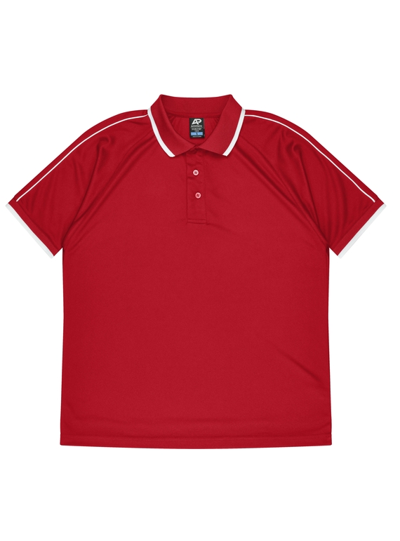 Double Bay Polo Shirt - Men - Polyester, New mesh knit - Red/White