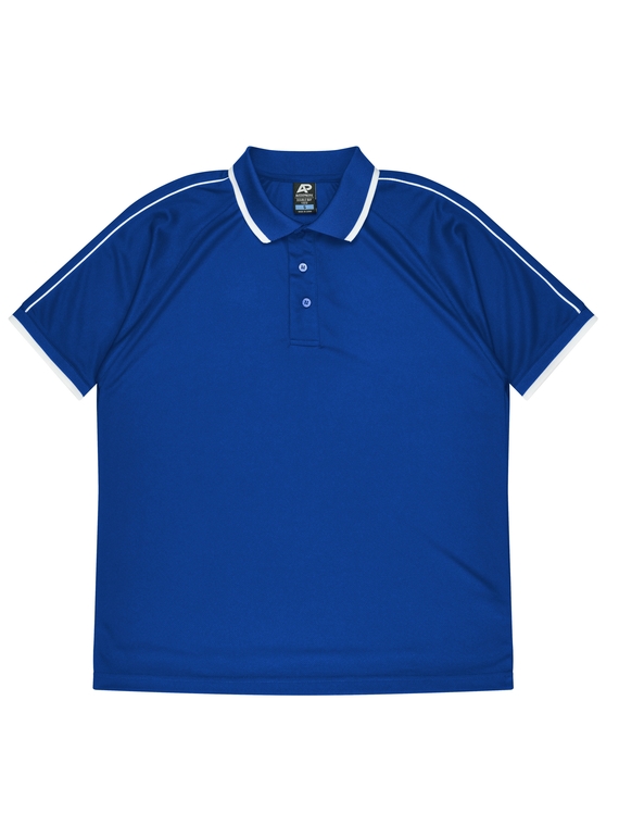 Double Bay Polo Shirt - Men - Polyester, New mesh knit - Royal/White