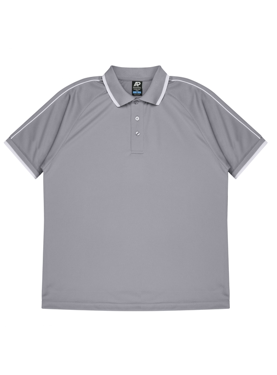 Double Bay Polo Shirt - Men - Polyester, New mesh knit - Silver/White