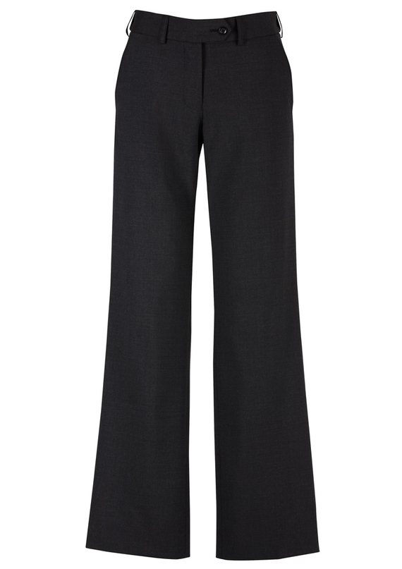 Mid Rise Adjust Waist Pant - Wool Stretch  - Black