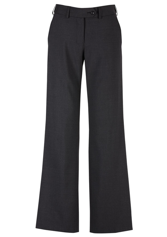 Mid Rise Adjust Waist Pant - Wool Stretch  - Charcoal