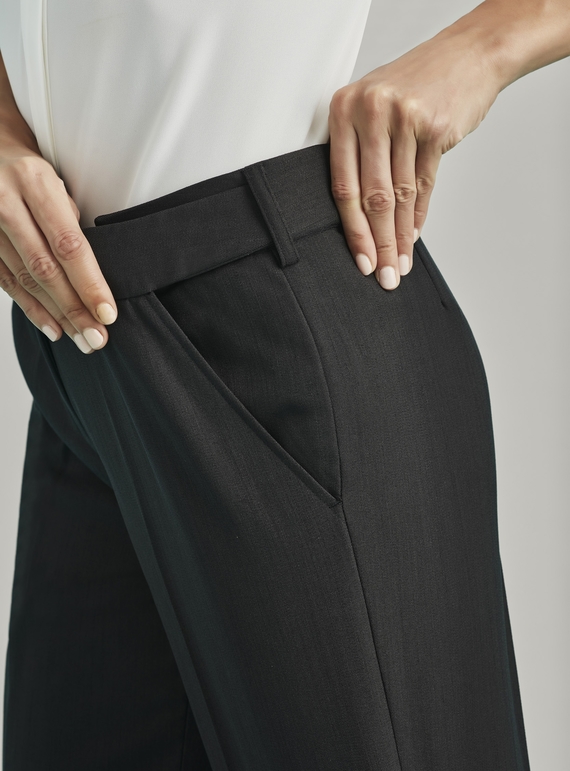 Mid Rise Adjust Waist Pant - Wool Stretch 