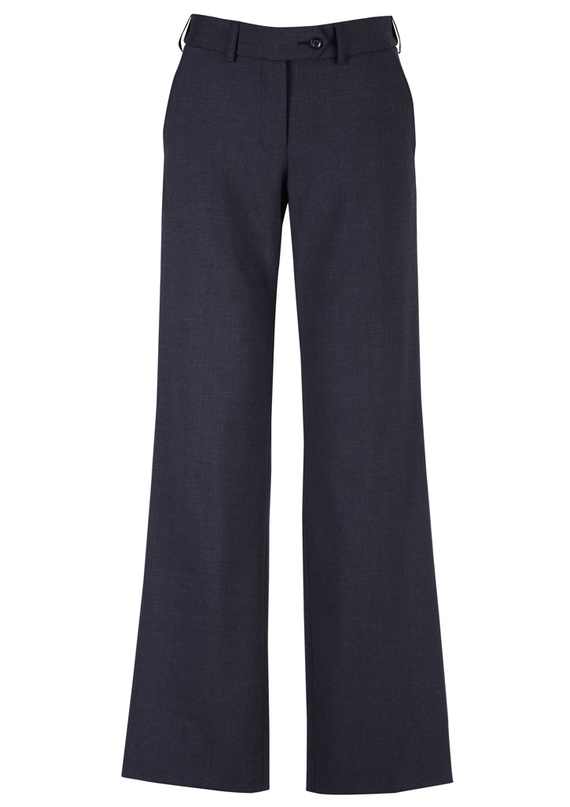 Mid Rise Adjust Waist Pant - Wool Stretch  - Navy