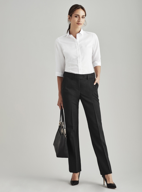 Mid Rise Adjust Waist Pant - Wool Stretch 
