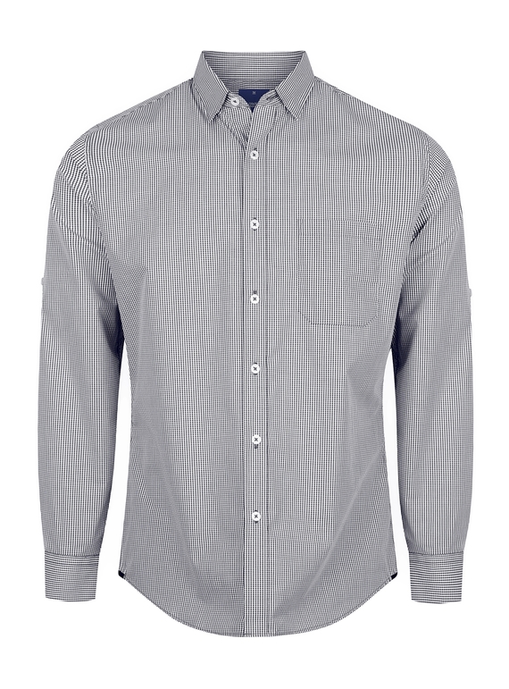 Westgarth Gingham Long Sleeve Slim Fit Shirt - Men - Black