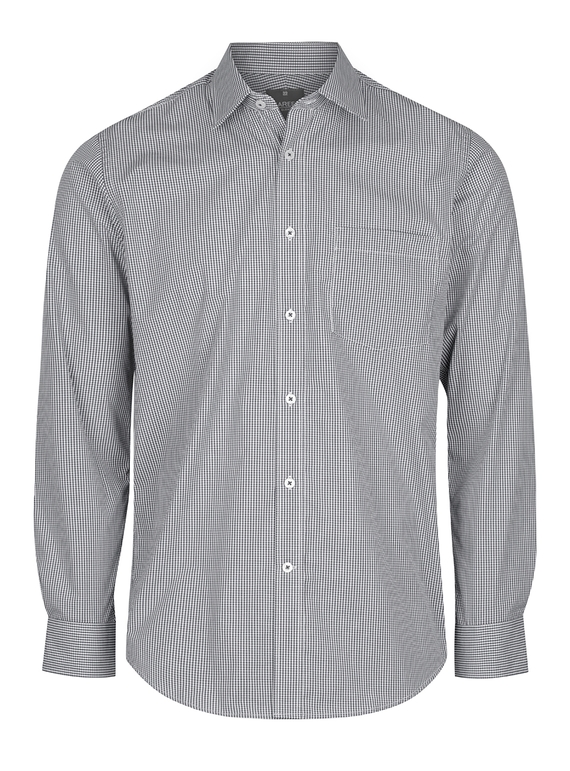 Westgarth Gingham Long Sleeve Shirt - Men - Black