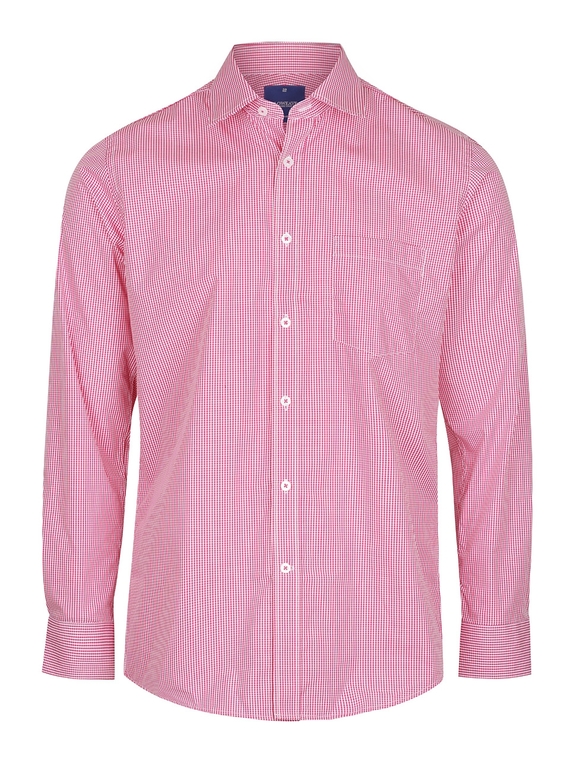 Westgarth Gingham Long Sleeve Shirt - Men - Crimson
