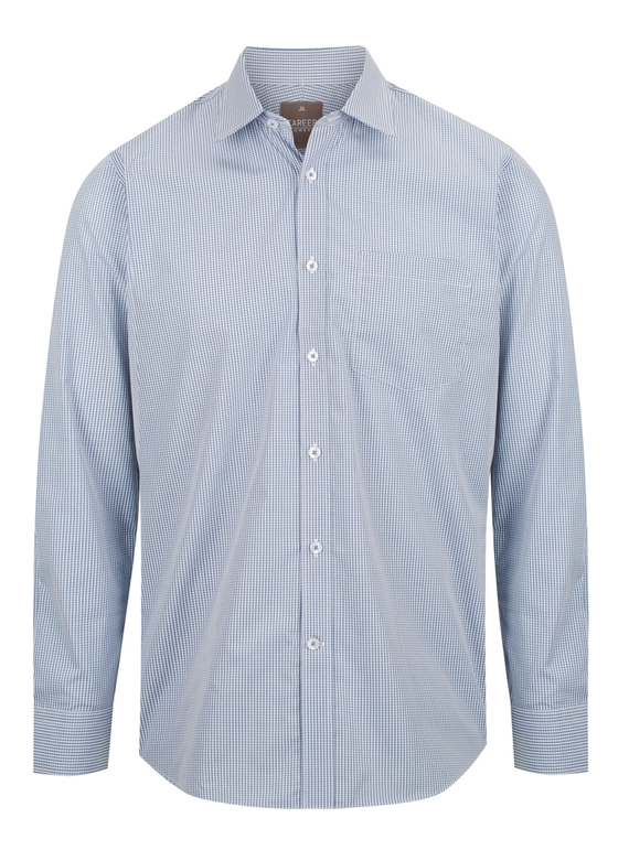 Westgarth Gingham Long Sleeve Shirt - Men - Denim