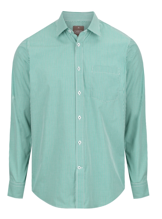 Westgarth Gingham Long Sleeve Shirt - Men - Emerald