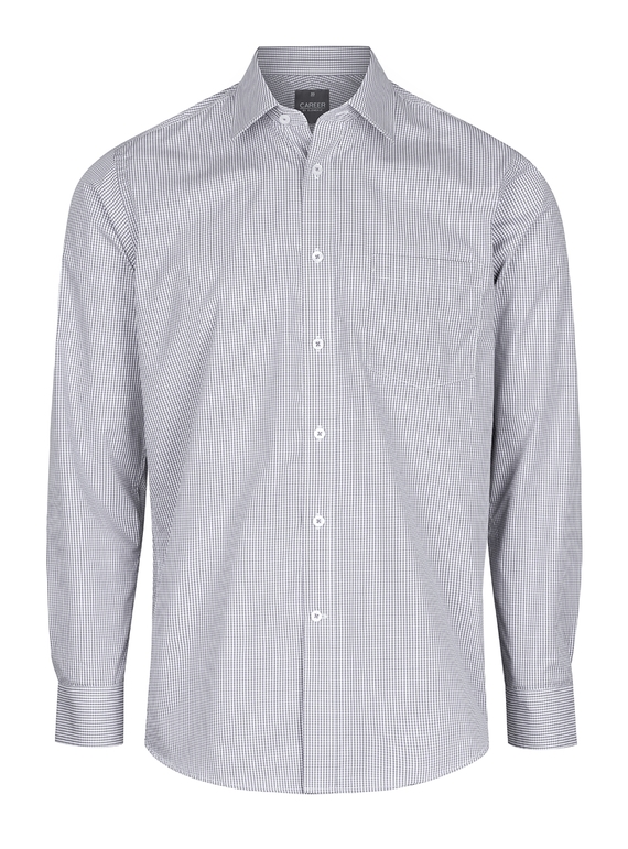 Westgarth Gingham Long Sleeve Shirt - Men - Grey