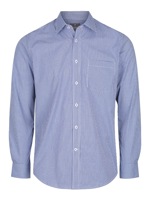 Westgarth Gingham Long Sleeve Shirt - Men - Navy