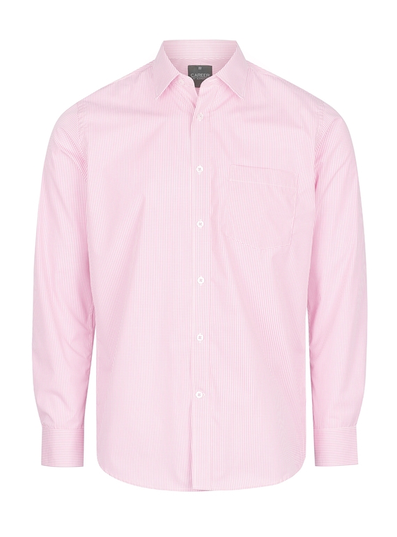 Westgarth Gingham Long Sleeve Shirt - Men - Pink