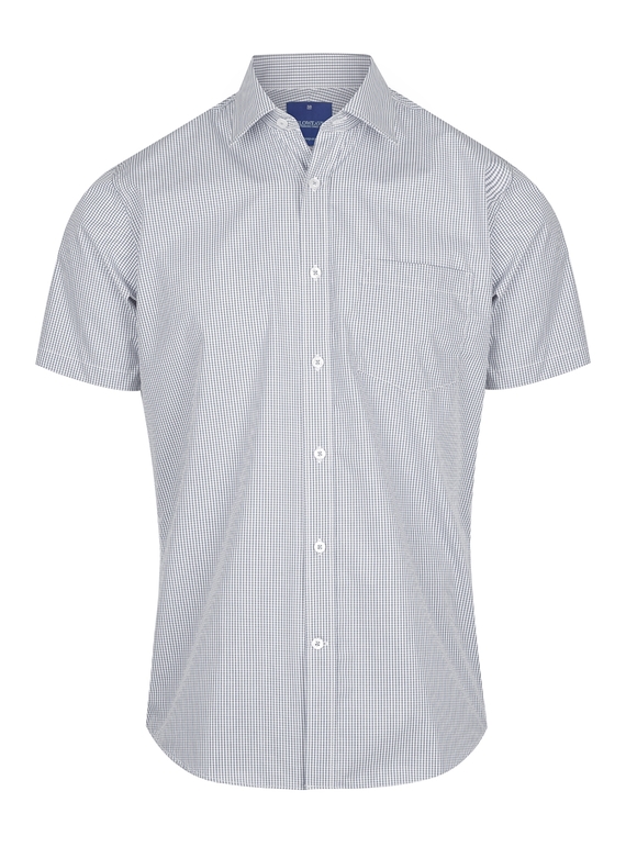 Westgarth Gingham Short Sleeve Shirt - Men - Grey