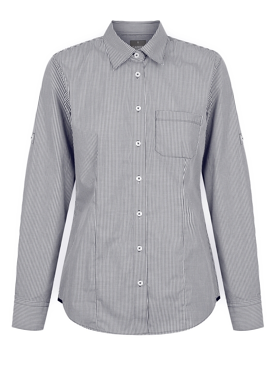 Westgarth Gingham Long Sleeve Slim Fit Shirt - Women - Black