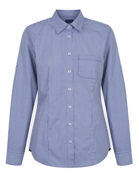 Westgarth Gingham Long Sleeve Slim Fit Shirt - Women - Navy