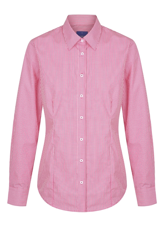 Westgarth Gingham Long Sleeve Shirt - Women - Crimson
