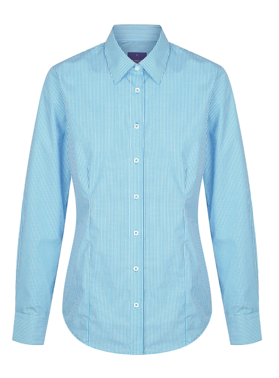 Westgarth Gingham Long Sleeve Shirt - Women - Teal