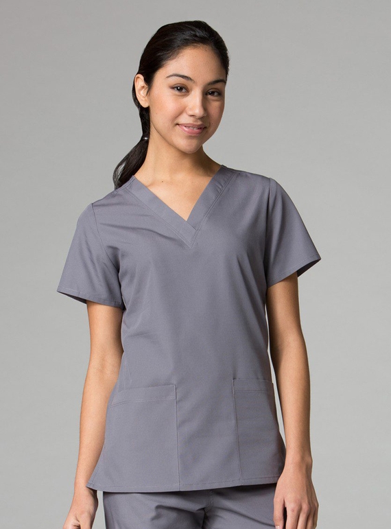 Red Panda V-Neck Two pocket Scrub Top - Women