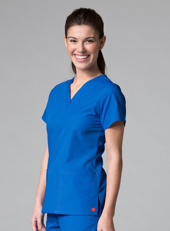 Red Panda V-Neck Two pocket Scrub Top - Women - Royal Blue