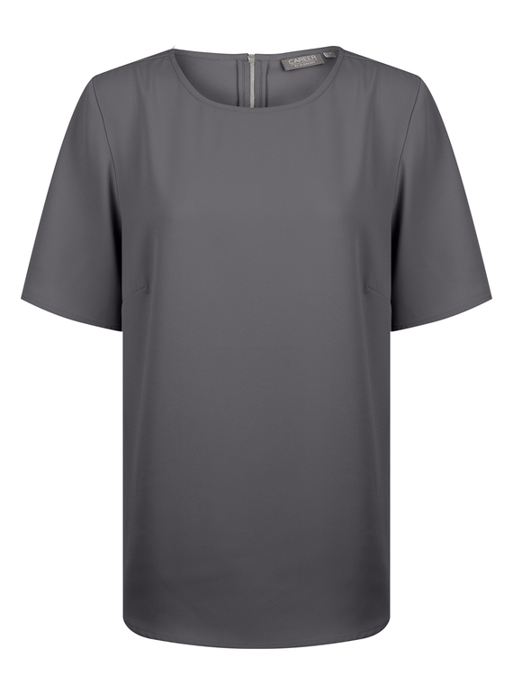 Taylor Short Sleeve Luxe Twill Top - Charcoal