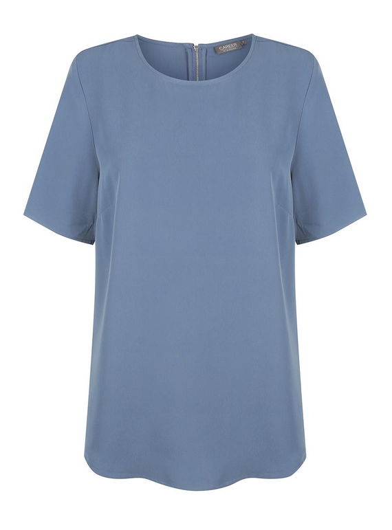 Taylor Short Sleeve Luxe Twill Top - Denim