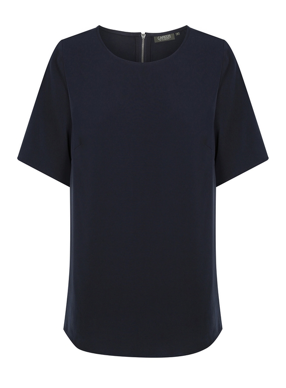 Taylor Short Sleeve Luxe Twill Top - Navy