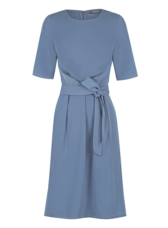 Mason Short Sleeve Luxe Twill Dress - Denim