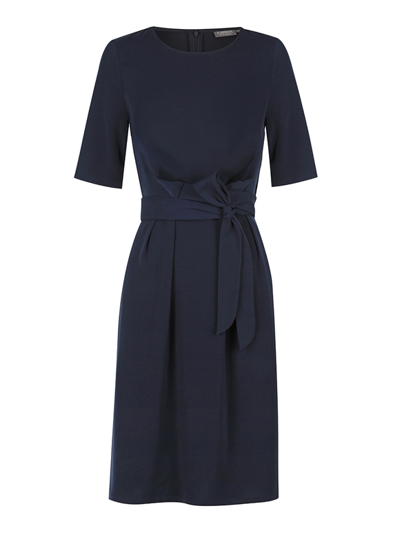 Mason Short Sleeve Luxe Twill Dress - Navy