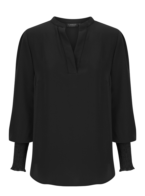 Marni Half Placket Recycled Poly Top - Women - Black