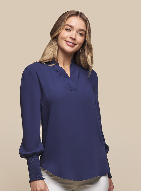 Marni Half Placket Recycled Poly Top - Women