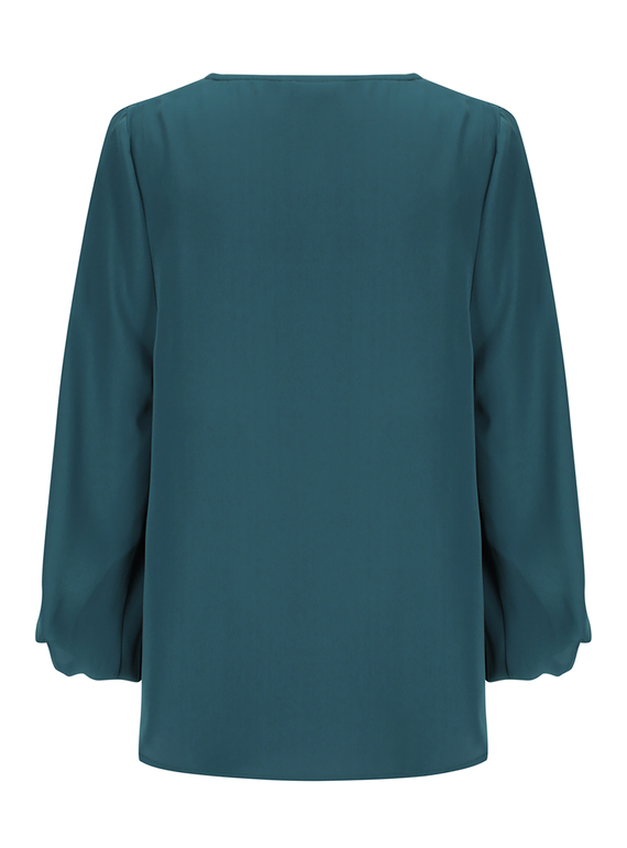 Cali V Neck Popover Recycled Poly Top - Women