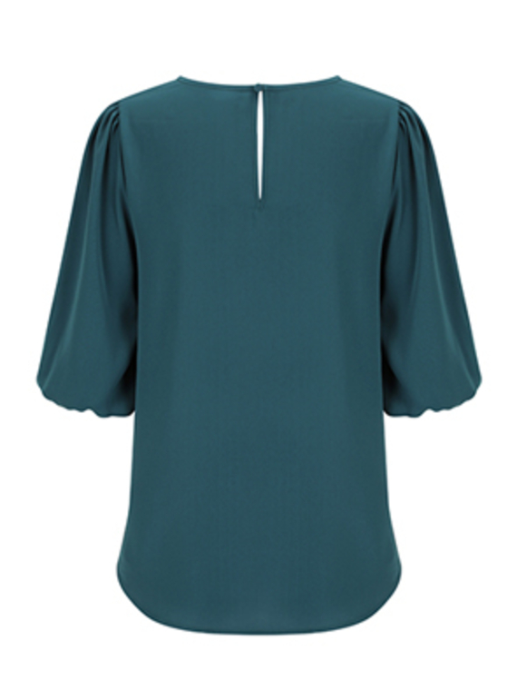 Poppy Puff Sleeve Recycled Poly Top - Women