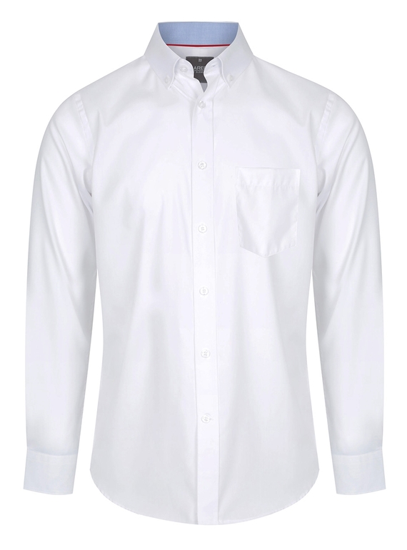 Bradford Fine Oxford Long Sleeve Shirt - Men - White