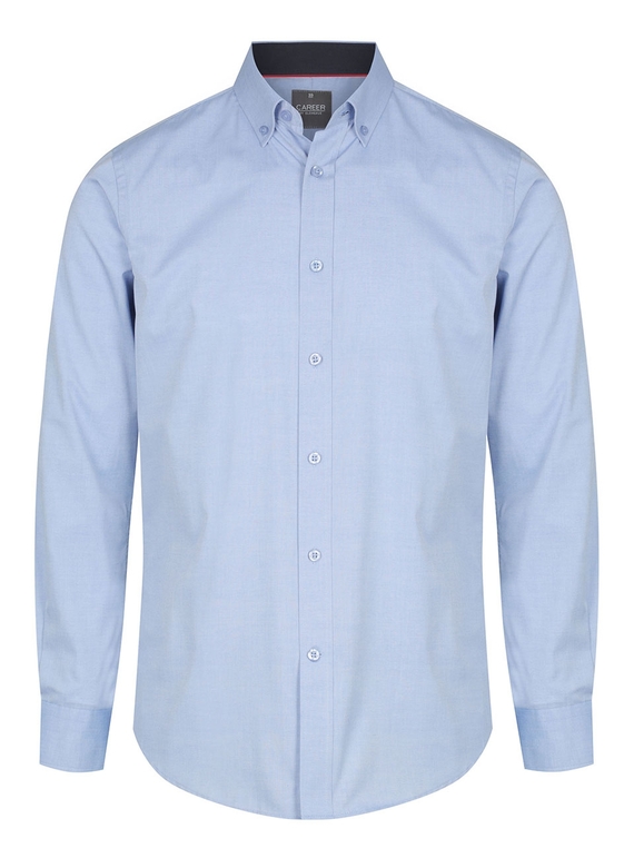 Bradford Fine Oxford Long Sleeve Slim Fit Shirt - Men - Blue