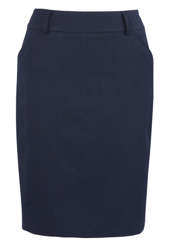 Multi Pleat Skirt - Cool Stretch - BIZ Corporates - Navy