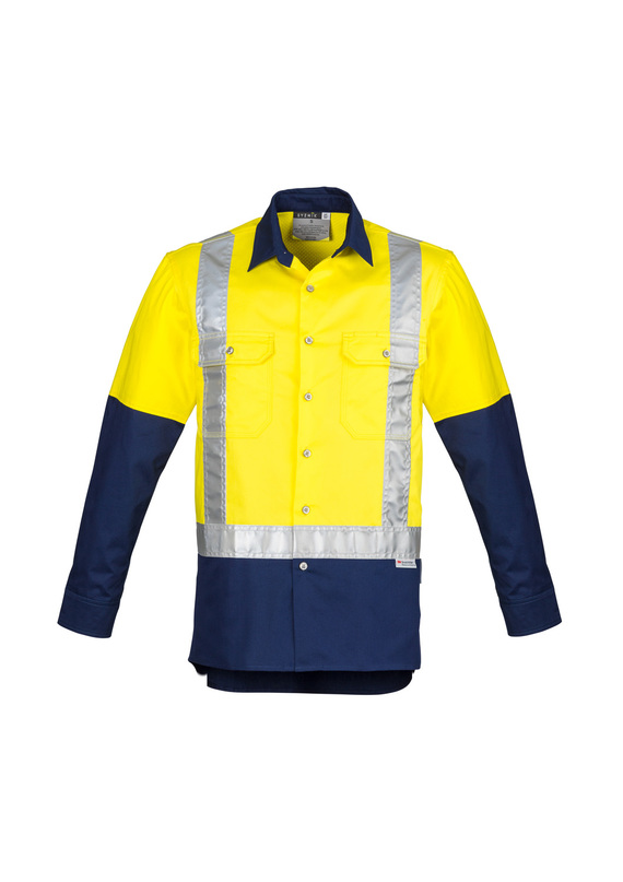 Industrial Long Sleeve Shirt - Shoulder Taped - Men - Yellow/Navy