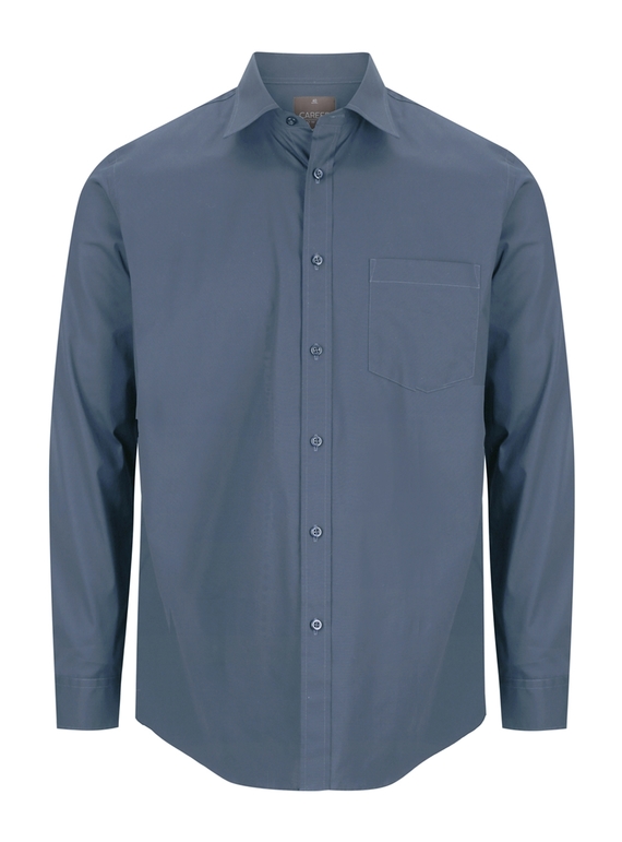 Olsen Cotton Stretch Contemporary Fit Shirt - Men  - Denim