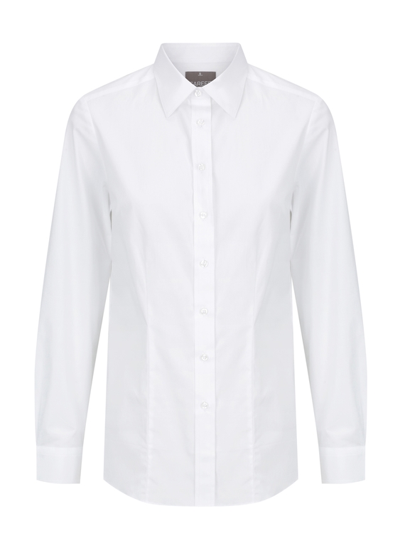 Olsen Cotton Stretch Shirt - Women  - White